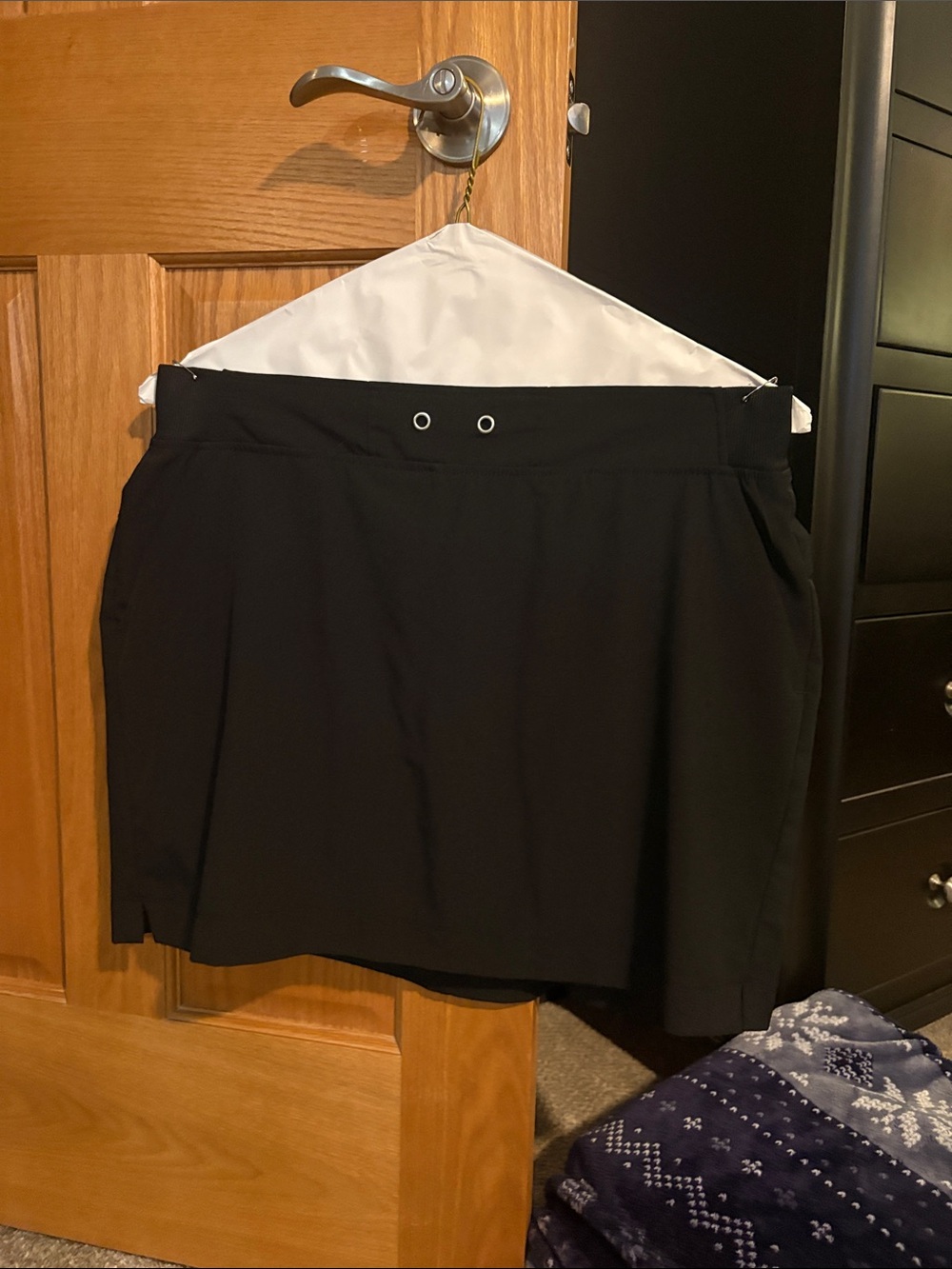 RBX Black Mini Skort with Grommet Waist